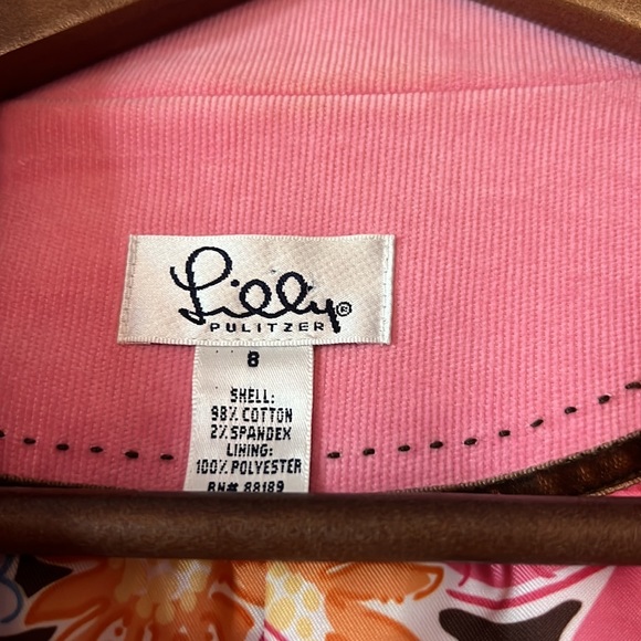 Blazer Lilly Pulitzer - size 8 - dusty pink (not bright) - corduroy - Picture 4 of 4